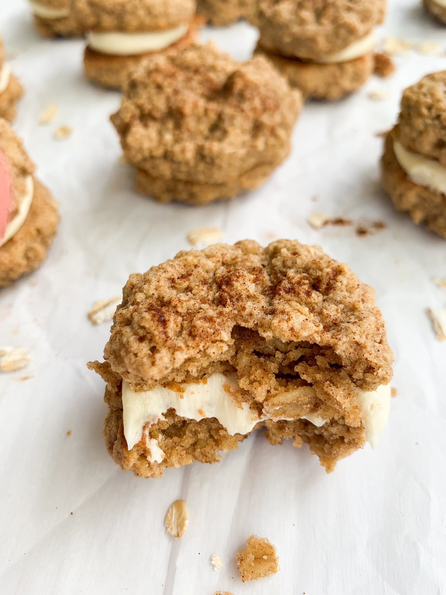 Oatmeal Cookie Sandwiches with Cream Cheese Filling Wellness by Kay