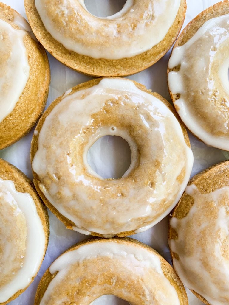 close up shot of the healthy baked donuts