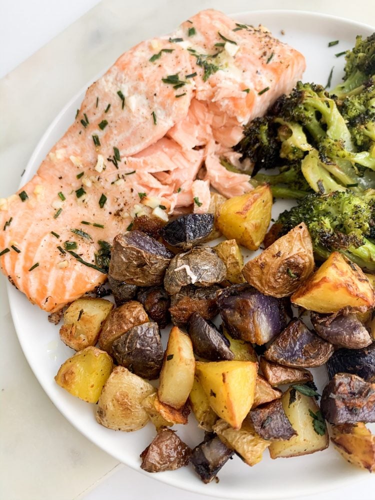 Sheet Pan Salmon With Broccoli And Potatoes - Wellness By Kay