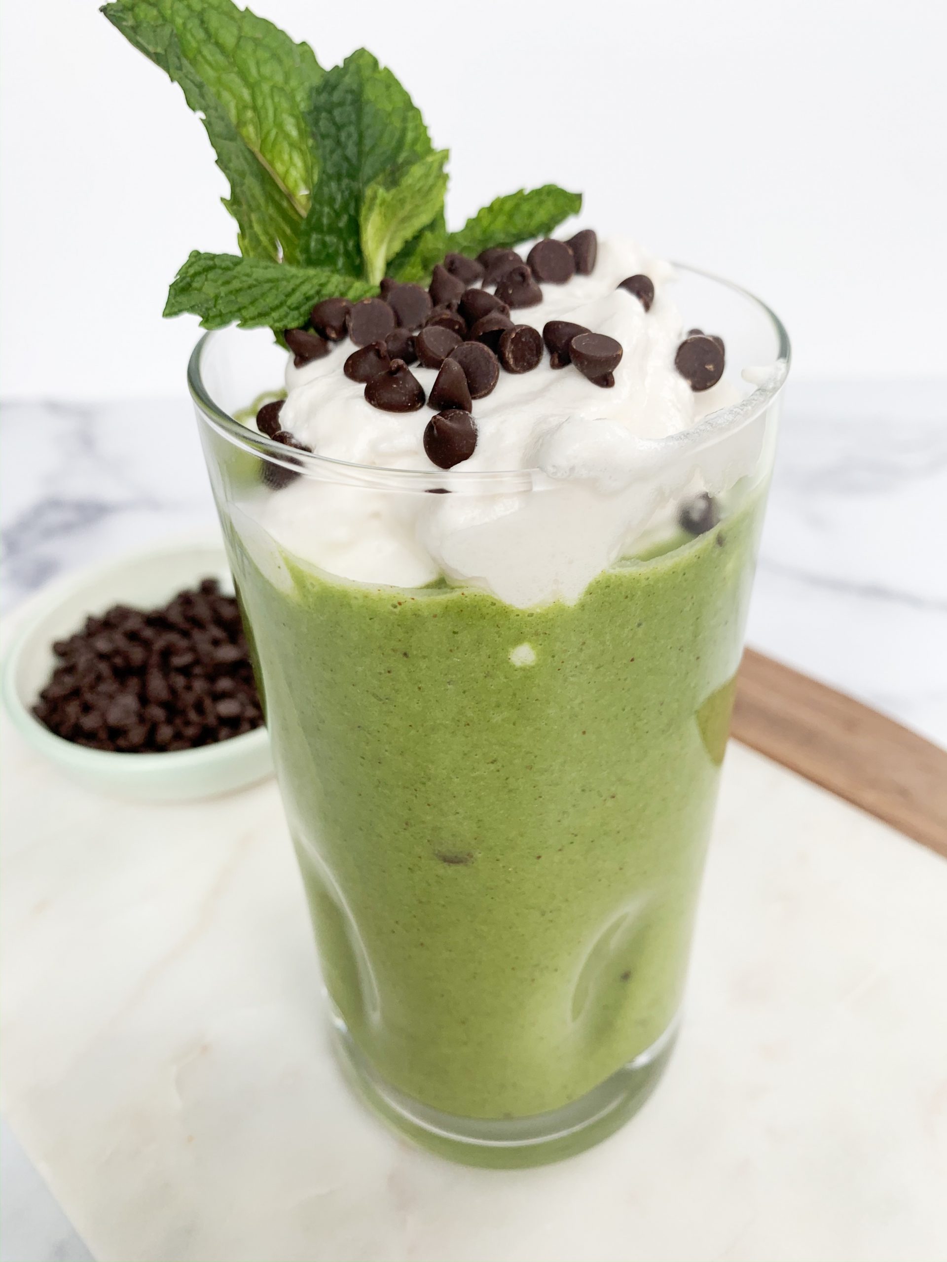 Healthy Mint Chocolate Chip Smoothie - Wellness by Kay