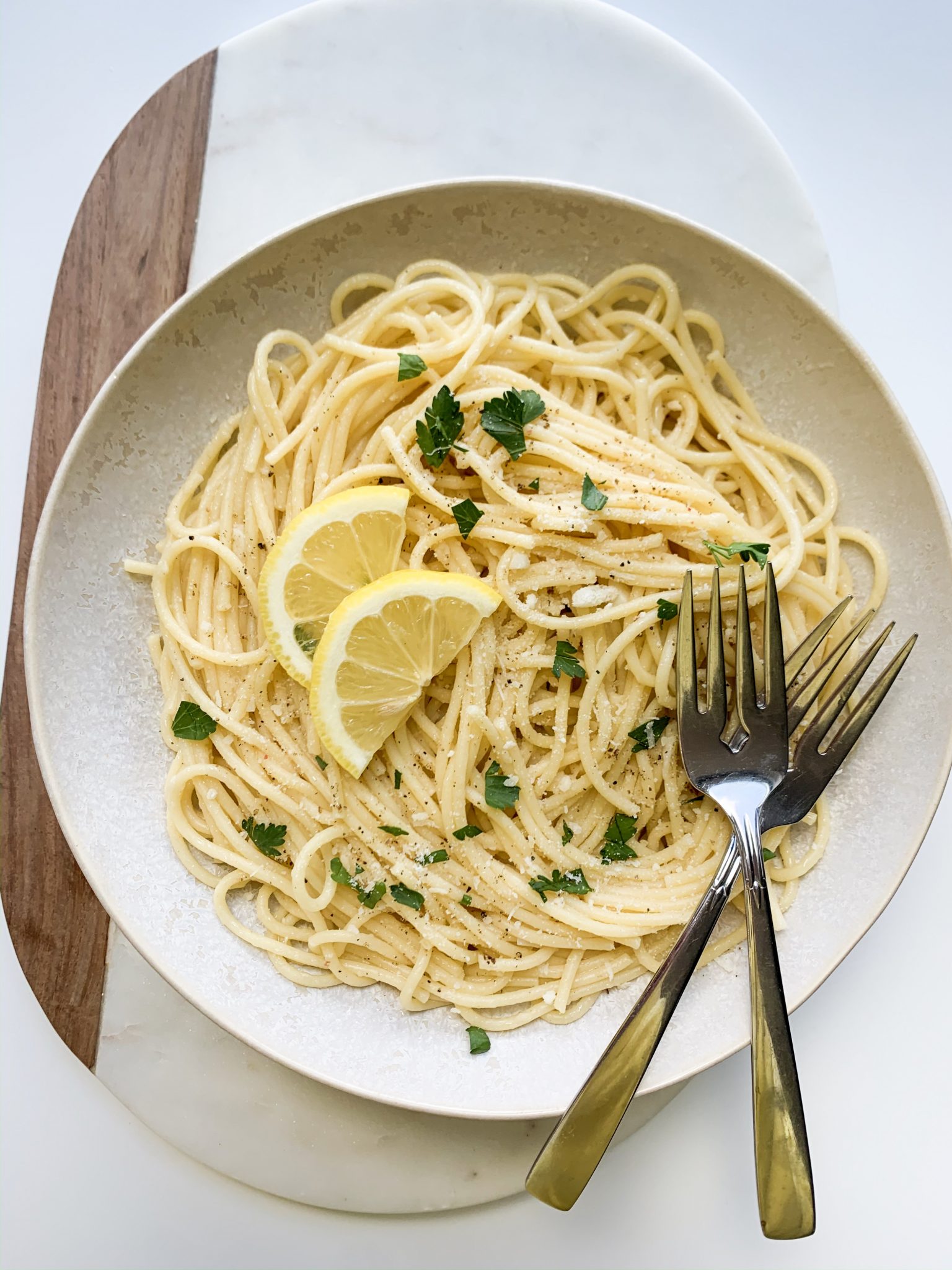 Simple Lemon Parmesan Pasta - Wellness by Kay