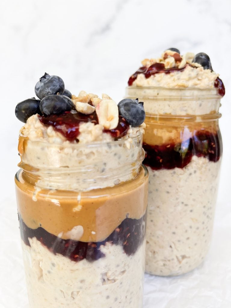 two jars of overnight oats