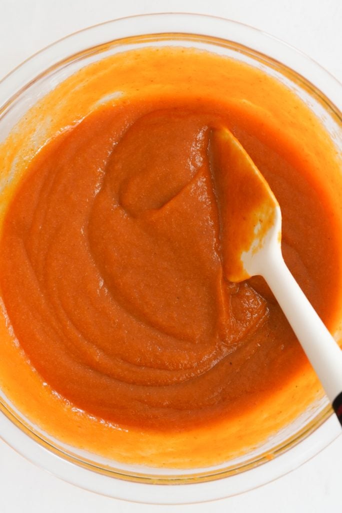 pumpkin bread wet ingredients in a mixing bowl