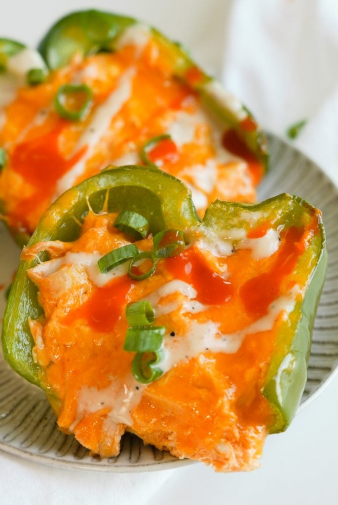 Low Carb Buffalo Chicken Stuffed Peppers