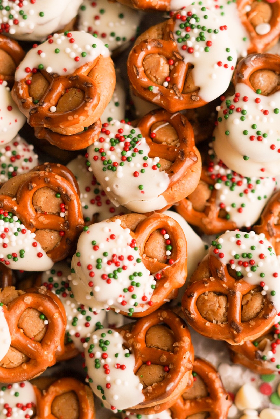 White Chocolate Pretzel Bites with M&Ms