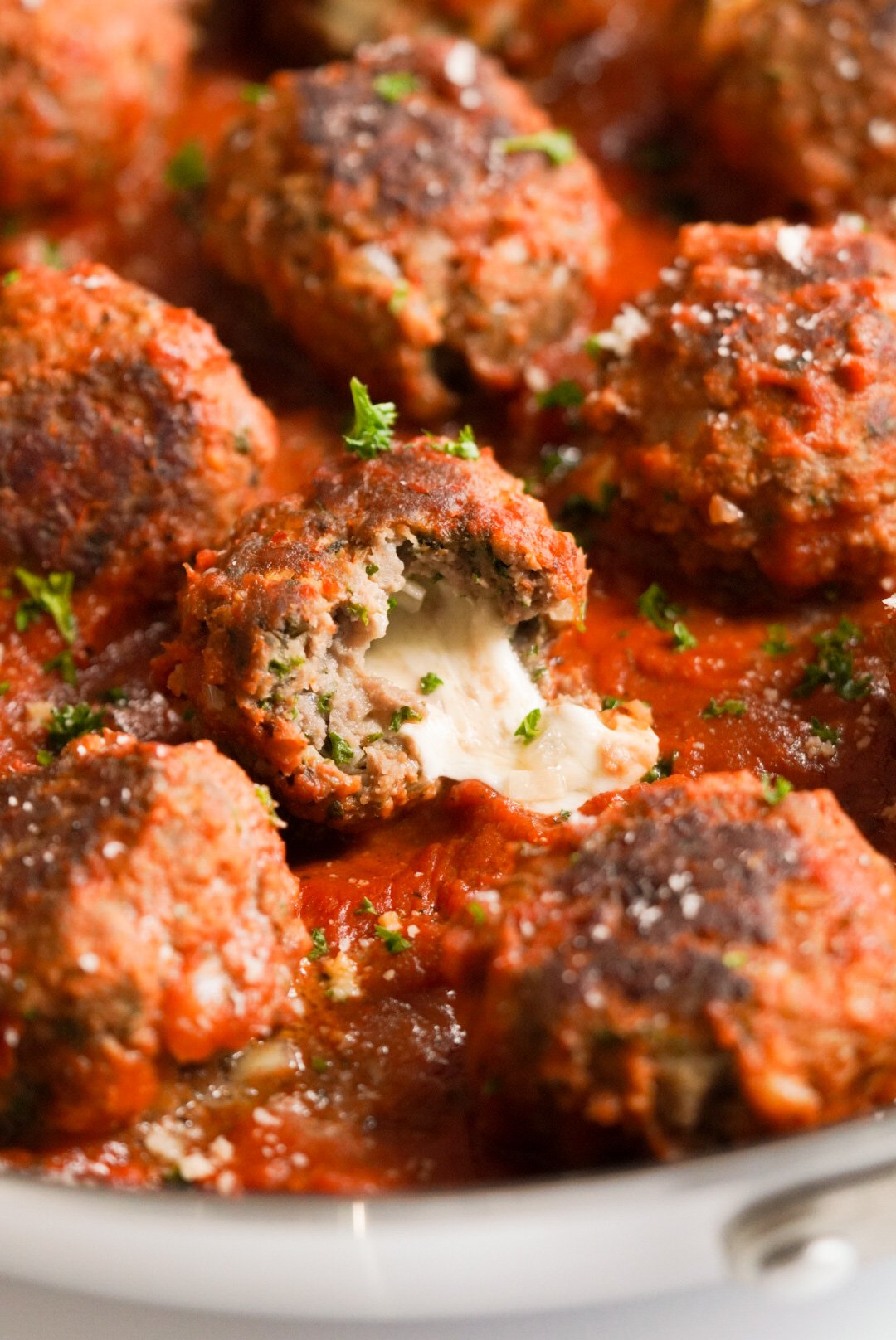 Mozzarella Stuffed Meatballs - Wellness by Kay