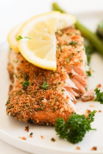 Parsley Parmesan Herb Crusted Salmon (Oven Baked) - Wellness by Kay