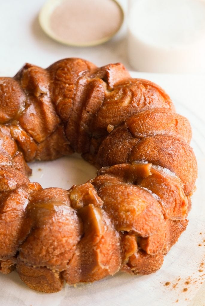 monkey bread with crescent rolls on a white background