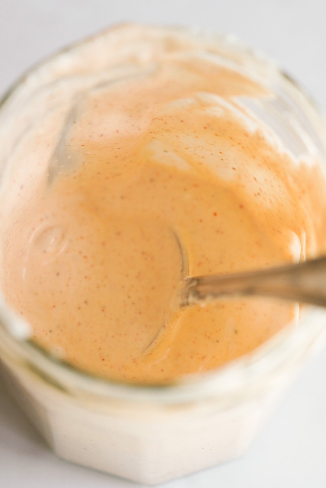 creamy chili lime dressing ingredients in a jar