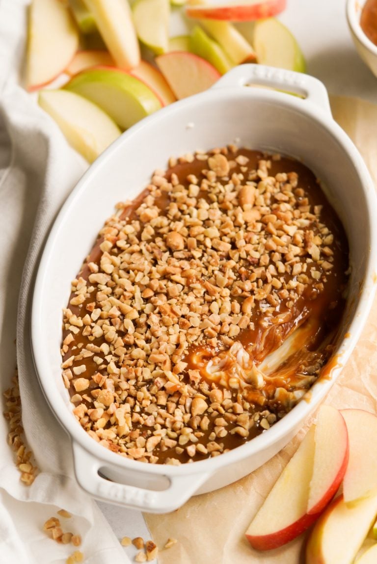 Cream Cheese Caramel Apple Dip with Toffee Bits - Wellness by Kay