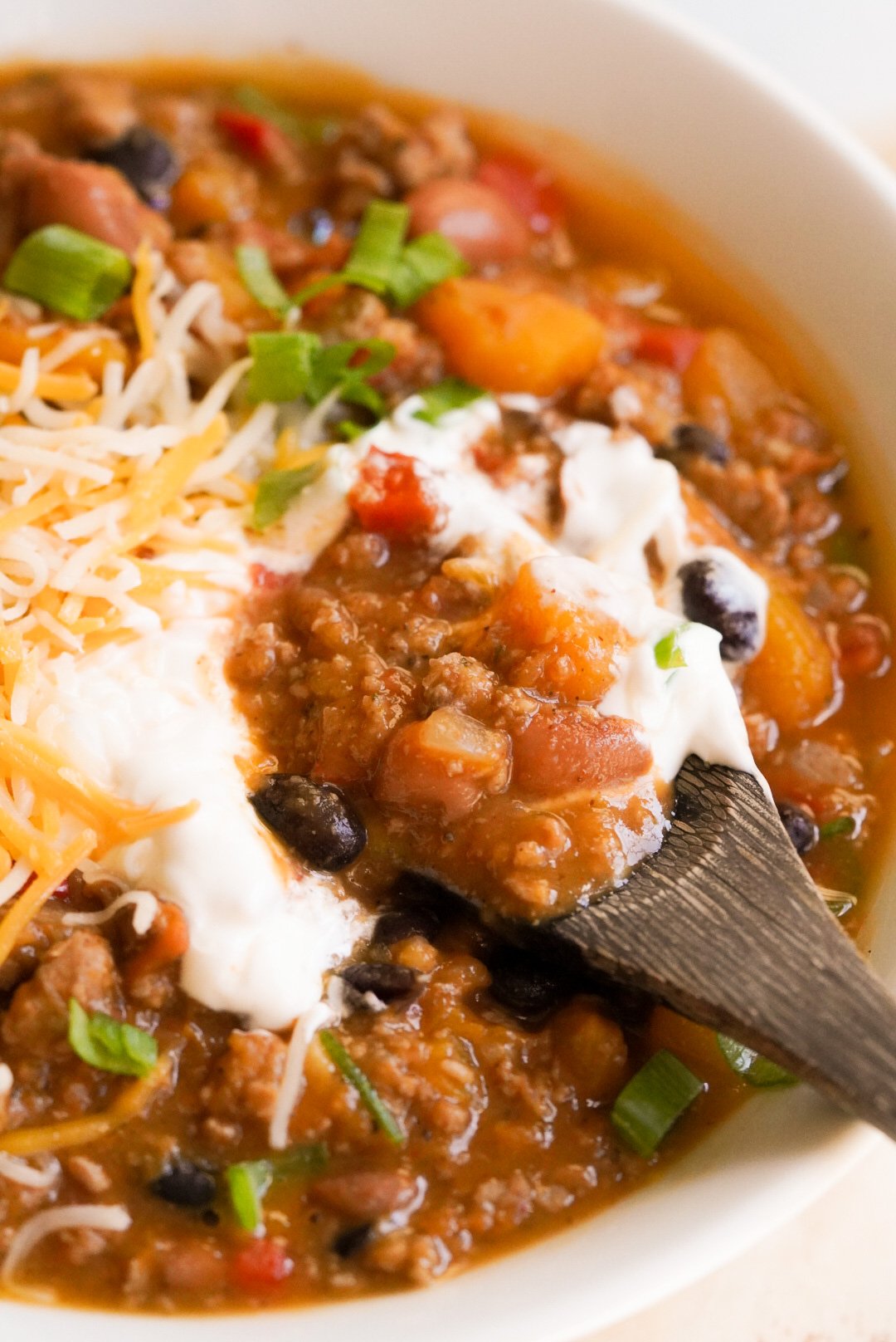 Black Bean Butternut Squash Turkey Chili - All the Healthy Things