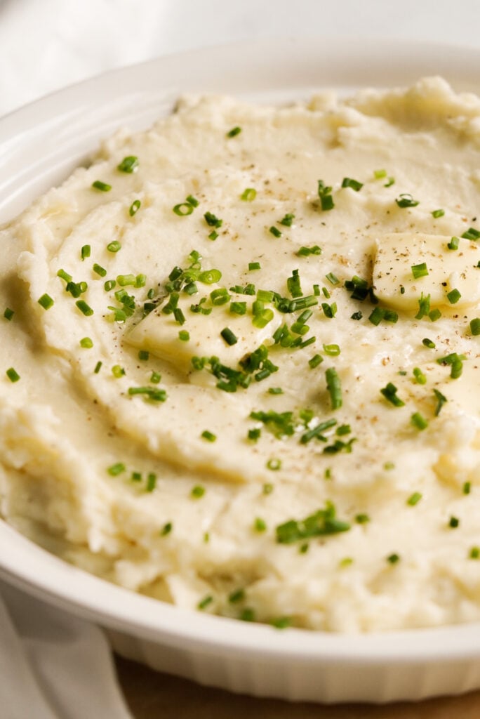 truffle mashed potatoes topped with fresh chives