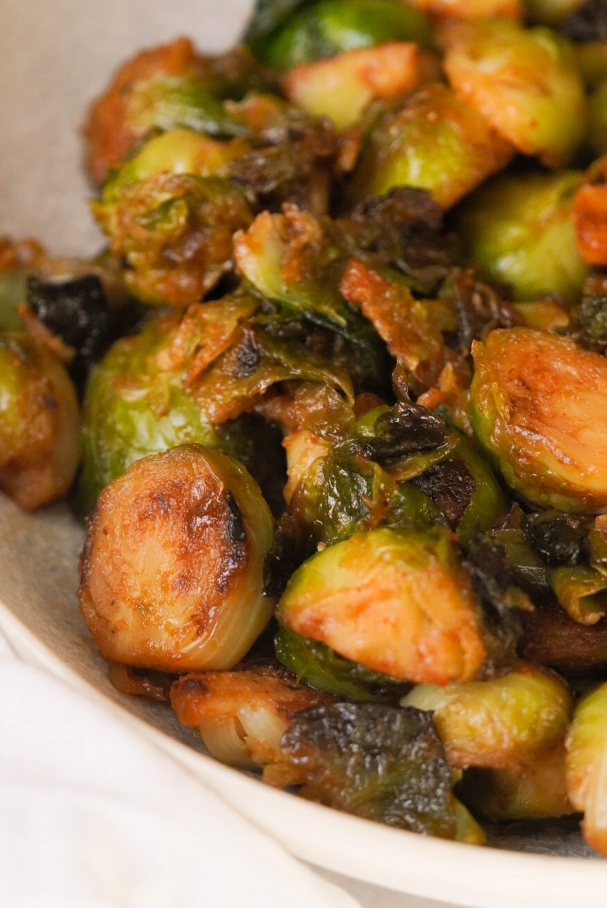 Honey Sriracha Brussel Sprouts - Wellness By Kay