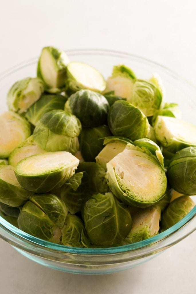 trimmed and chopped brussels sprouts