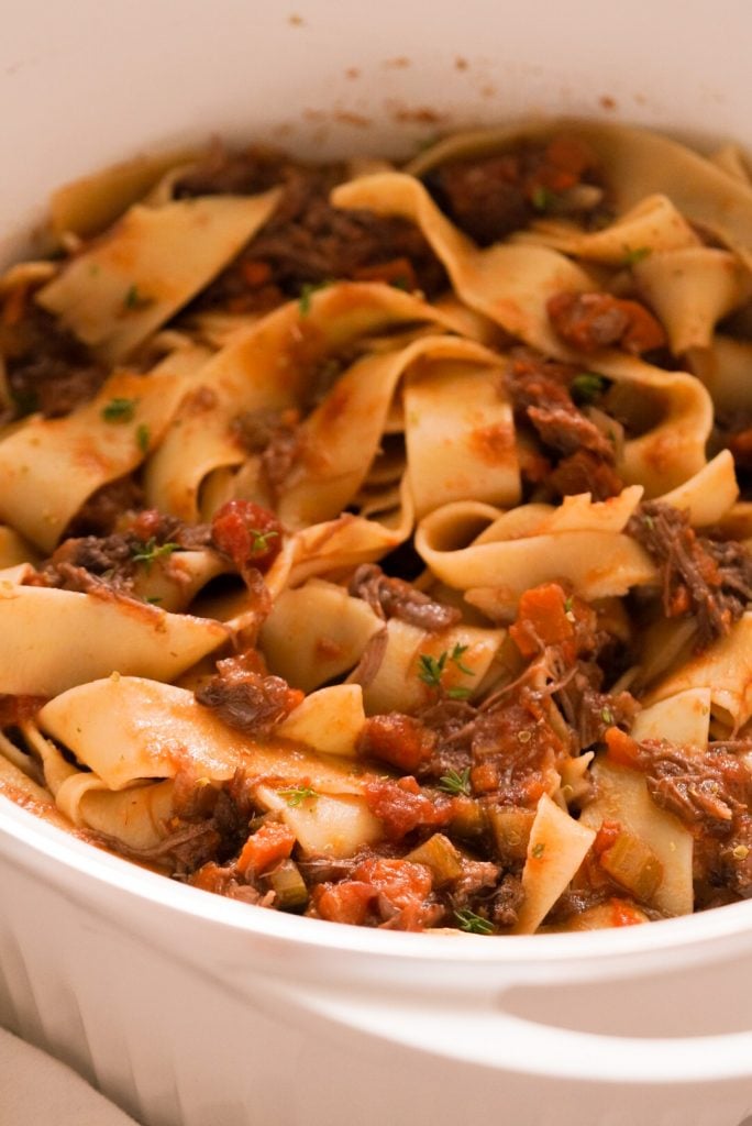 pappardelle pasta with oven braised short rib ragu