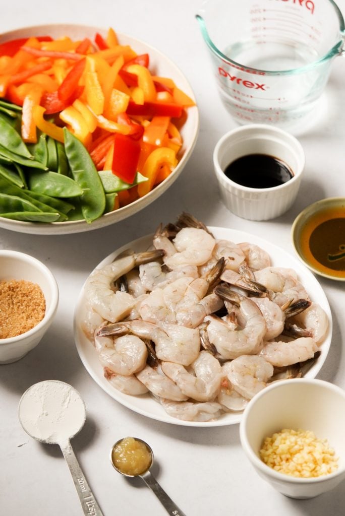 Asian shrimp stir fry ingredients