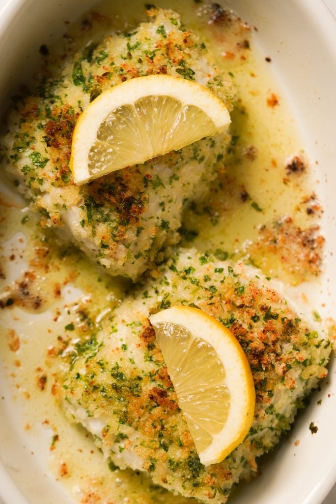 panko crusted cod with lemon