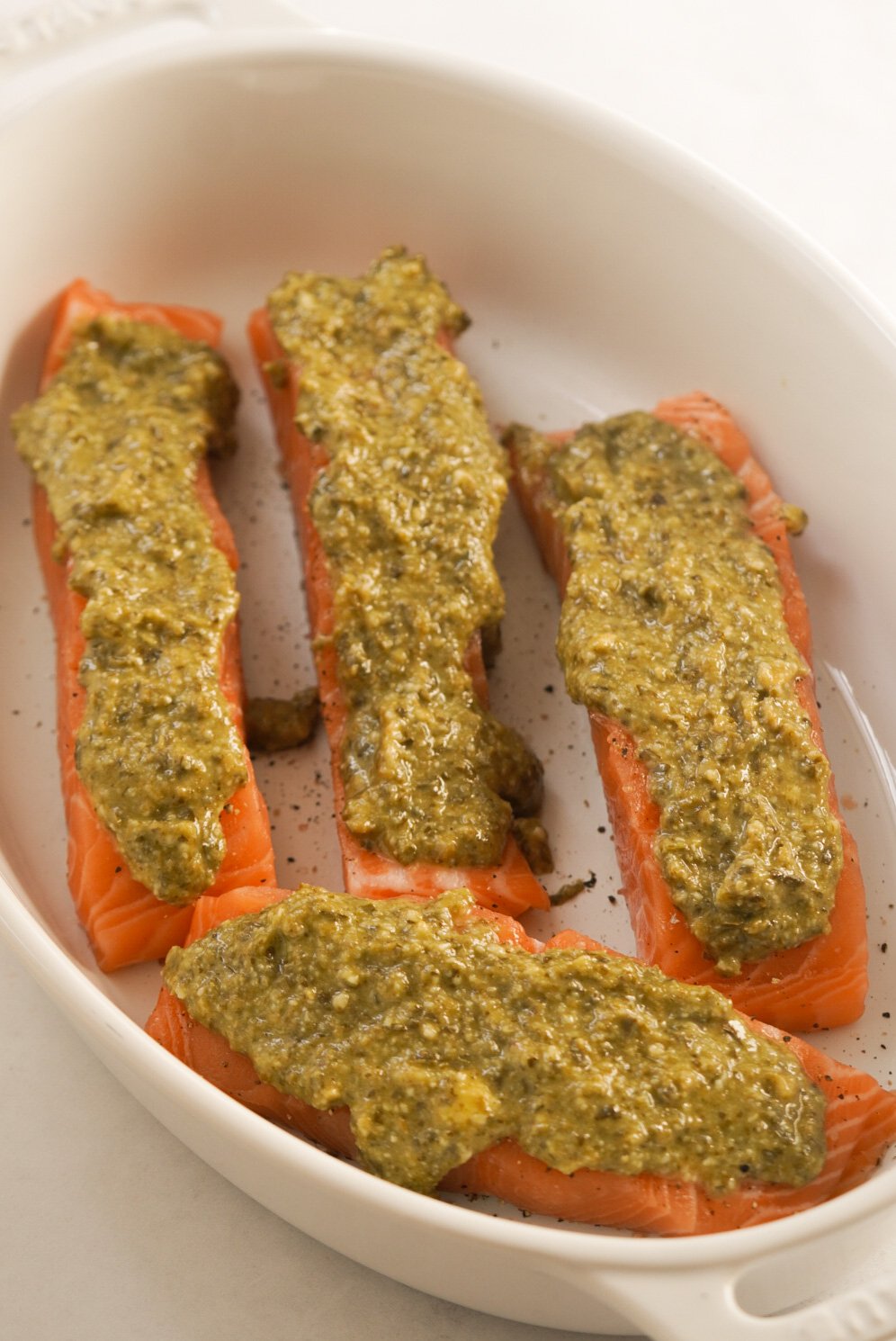 Baked Pesto Butter Salmon Wellness by Kay