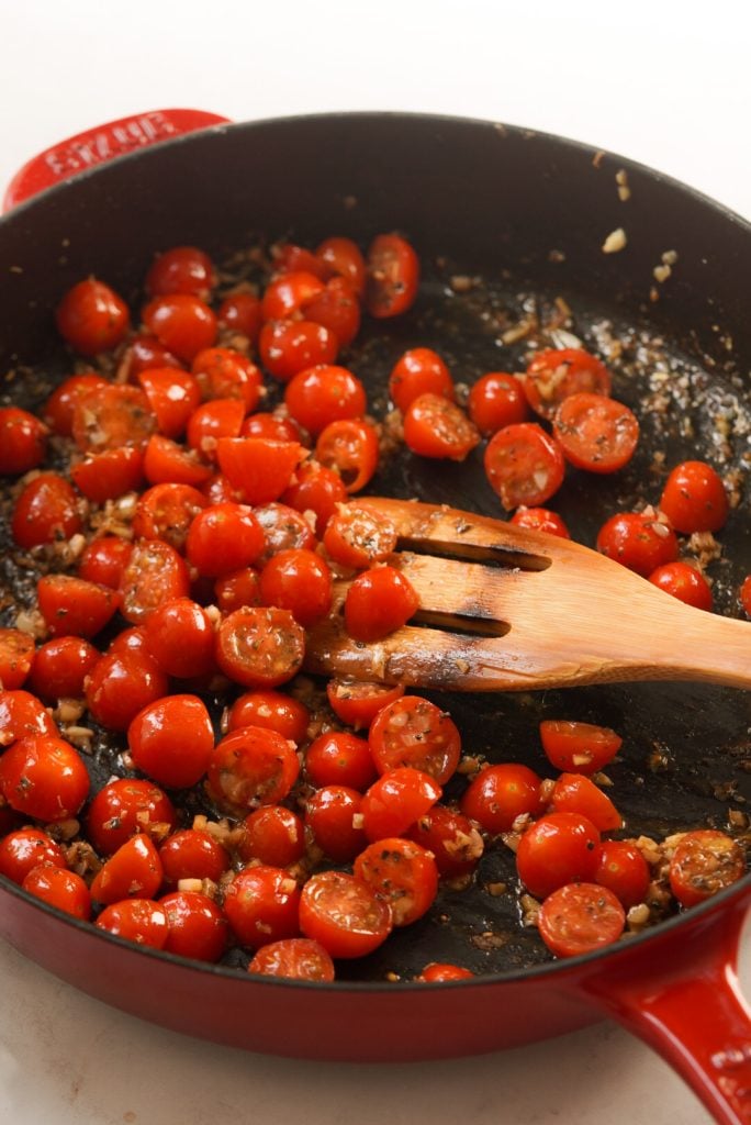 tomatoes in a large pan