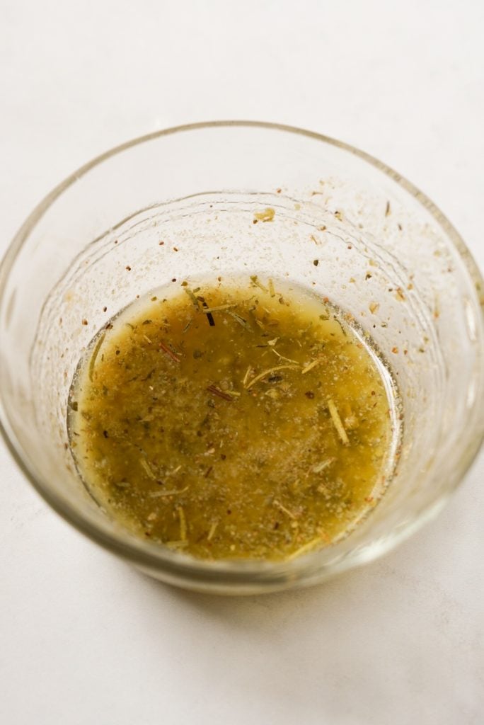 melted butter and seasoning mixture in a small bowl