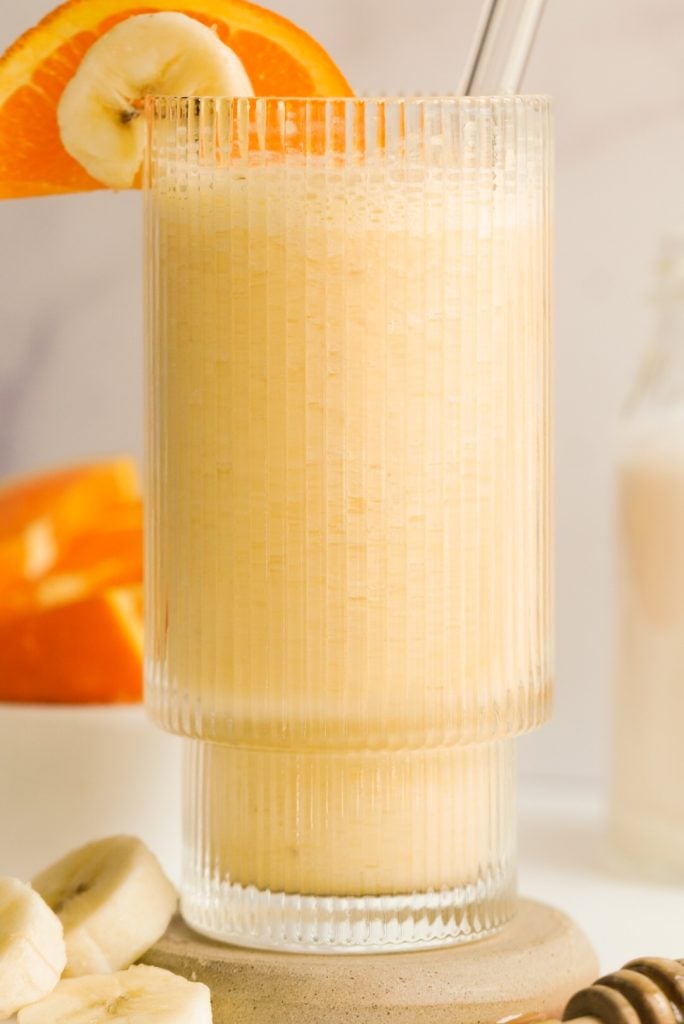 smoothie with fresh orange and frozen banana