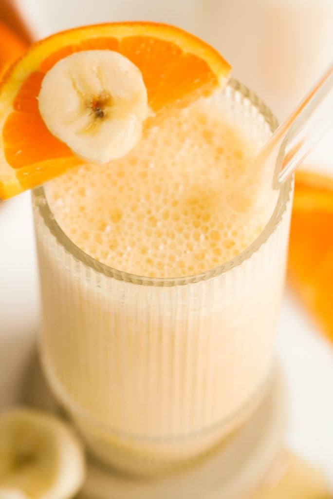 orange and banana smoothie drink