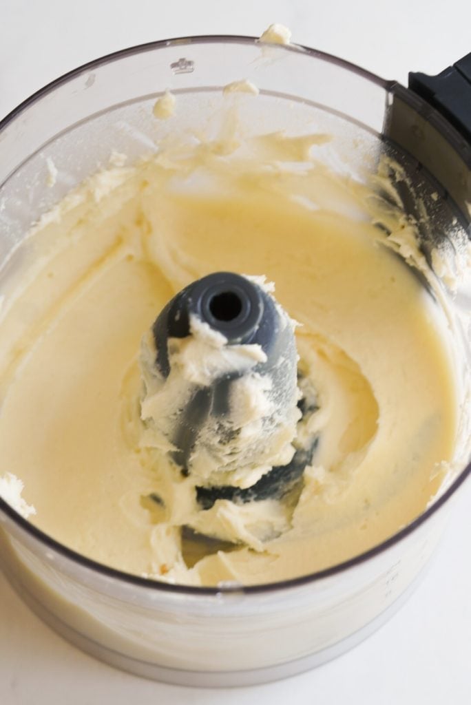 soft and creamy brie cheese blended in a food processor