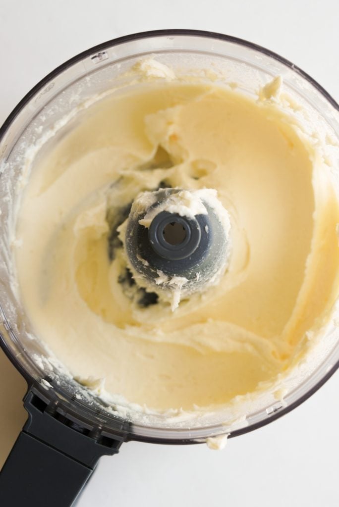 brie cheese blended in a food processor