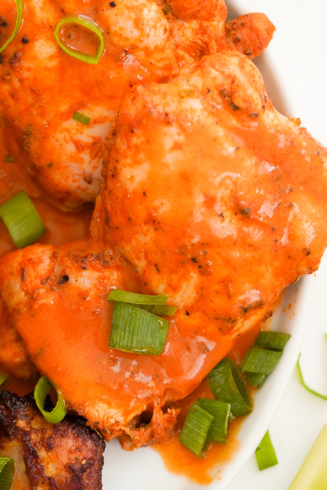 Buffalo Chicken Thighs (Air Fryer & Oven Baked) - Wellness by Kay