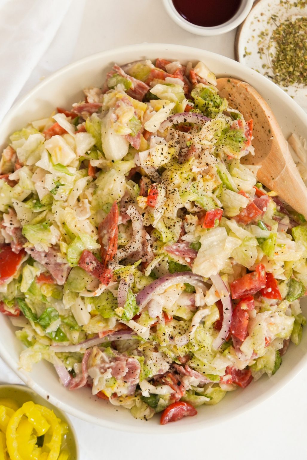 Italian Grinder Salad (Chopped Sub Salad) - Wellness by Kay