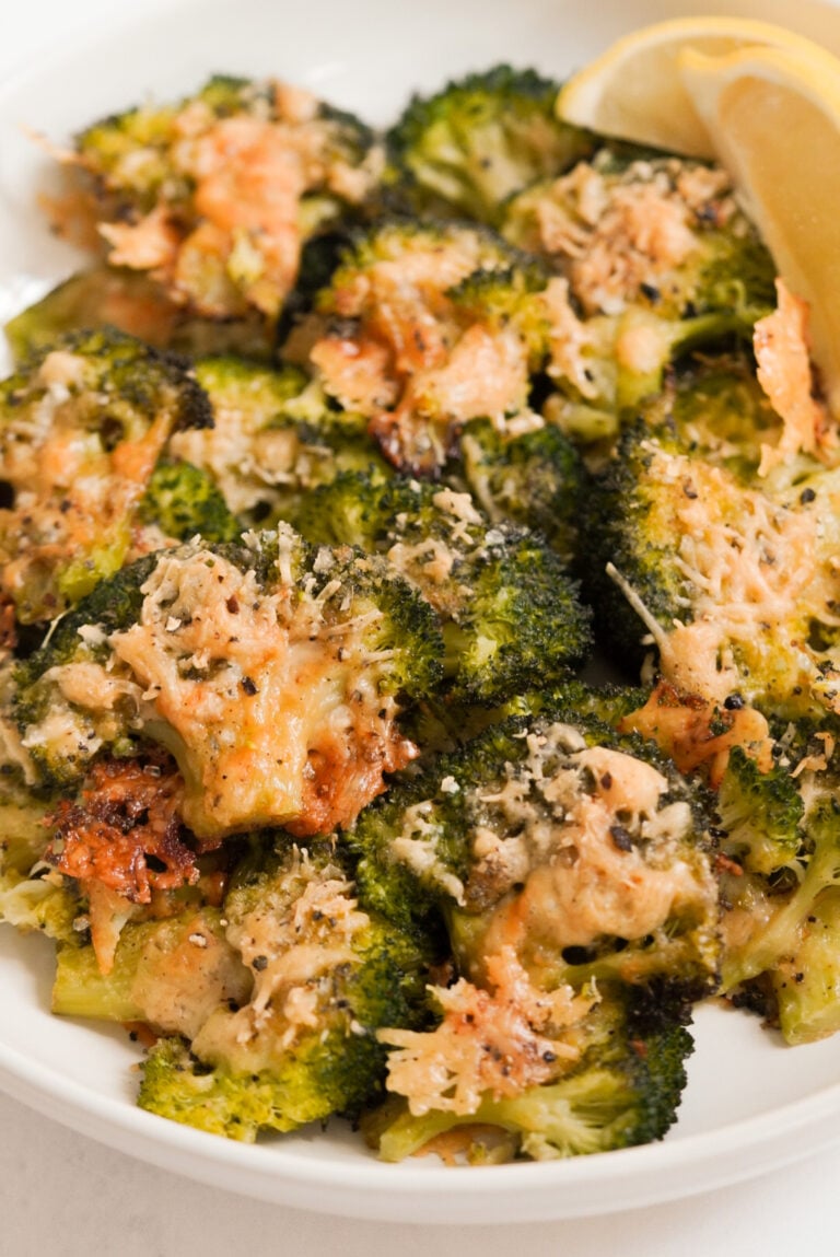 Smashed Broccoli Parmesan - Wellness By Kay