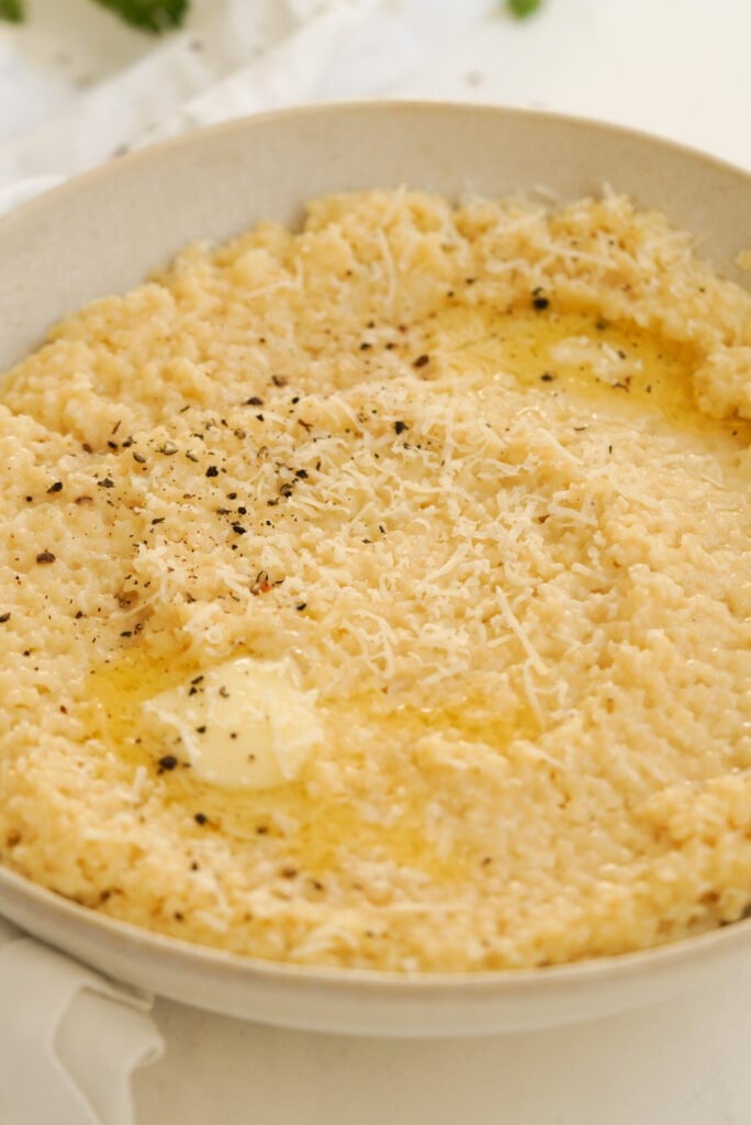 Risotto-style pastina in a bowl