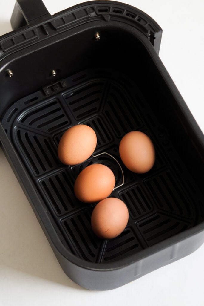 eggs in an air fryer basket