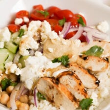 Mediterranean Chicken &amp; Rice Bowls (SUPER Easy!)-image