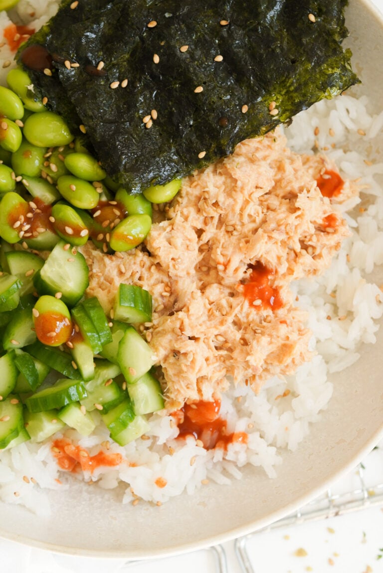 Easy Spicy Mayo Tuna Rice Bowl Recipe - Wellness by Kay