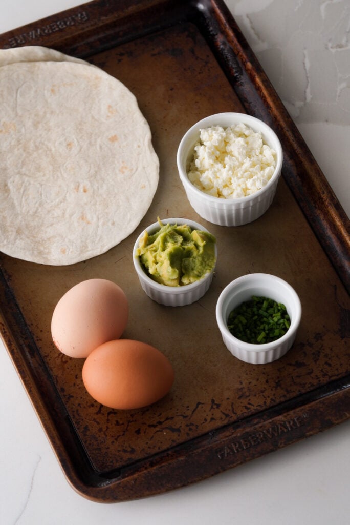 ingredients needed for crispy feta eggs