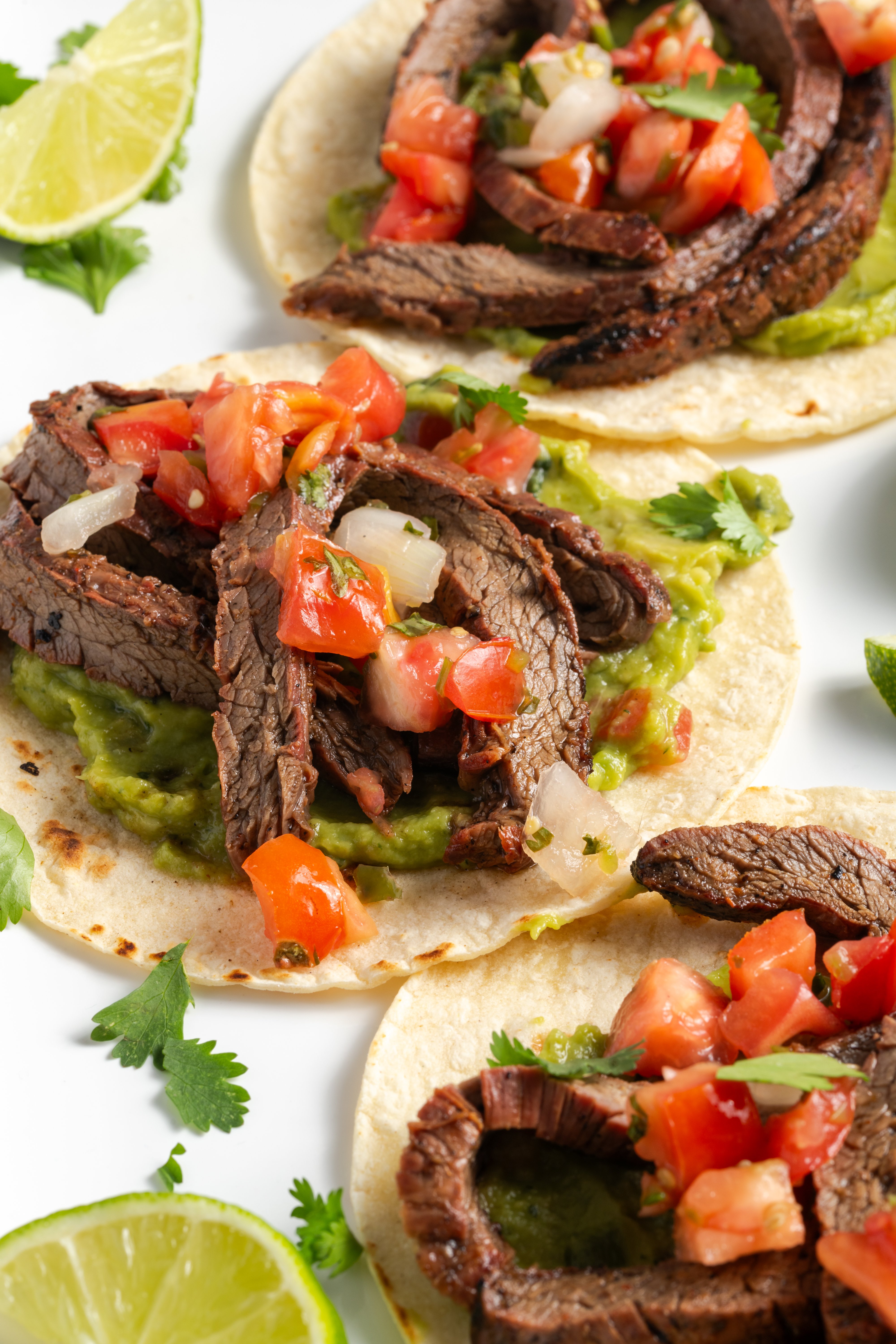 marinated steak tacos with flank steak.