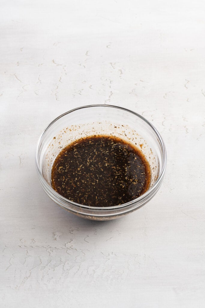 whisked balsamic vinaigrette/chicken marinade.